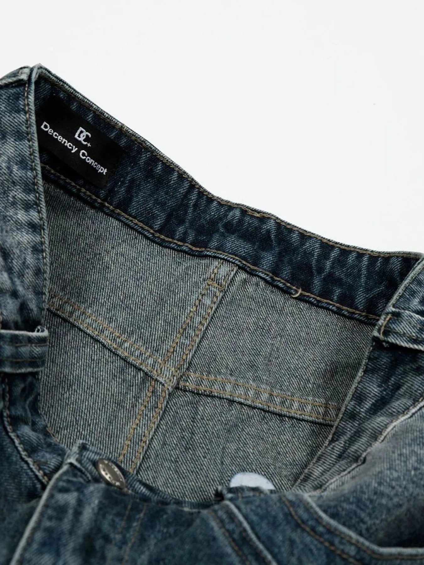 Men's Pearl Embellished Wide Leg Denim Shorts