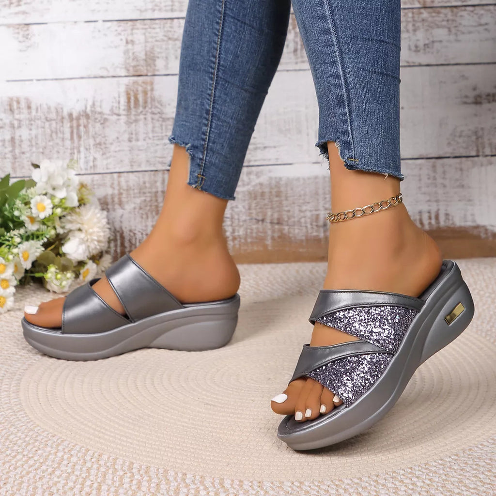 Open Toe Platform Wedge Sandals
