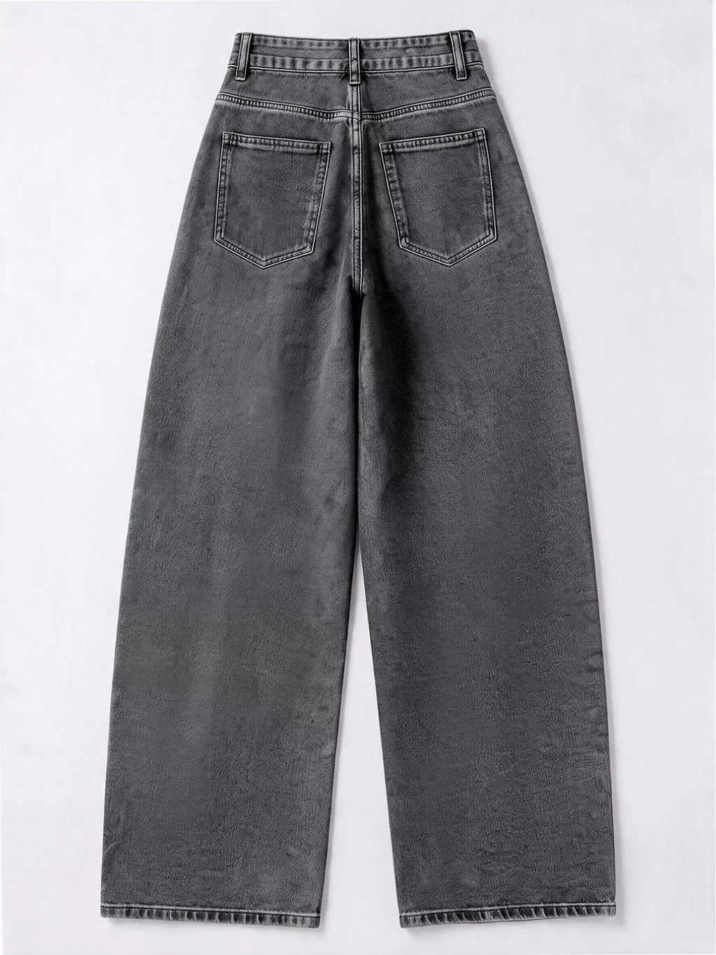 Decorative Button Wide Leg Jeans