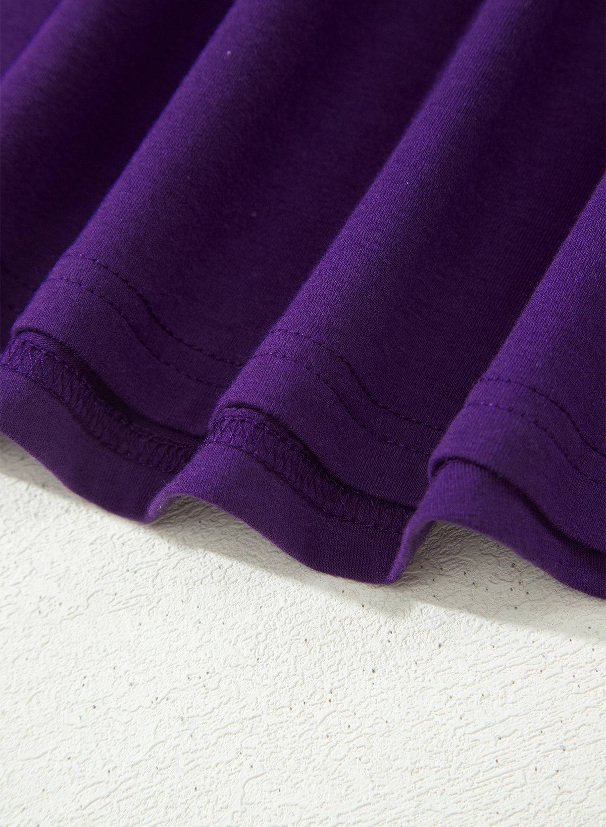 Tillandsia Purple Casual Plain Crew Neck Tee