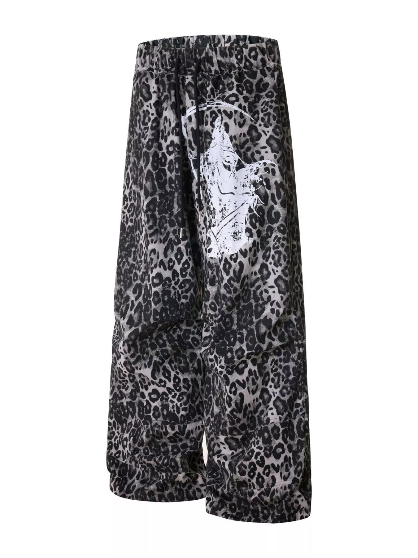 Men's Leopard Print Wide-Leg Pants