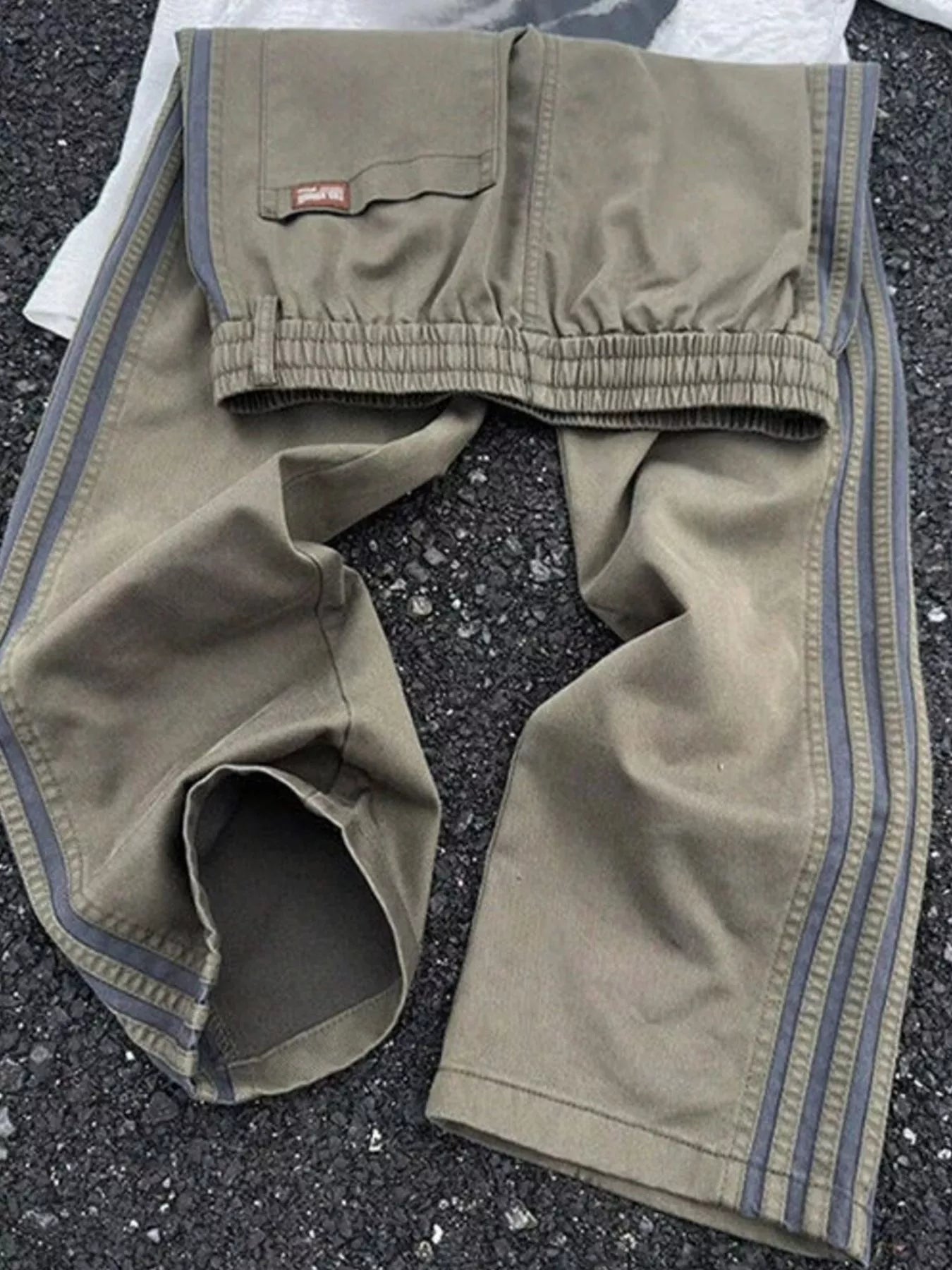 Men's Plus Size Casual Striped Wide-Leg Pants