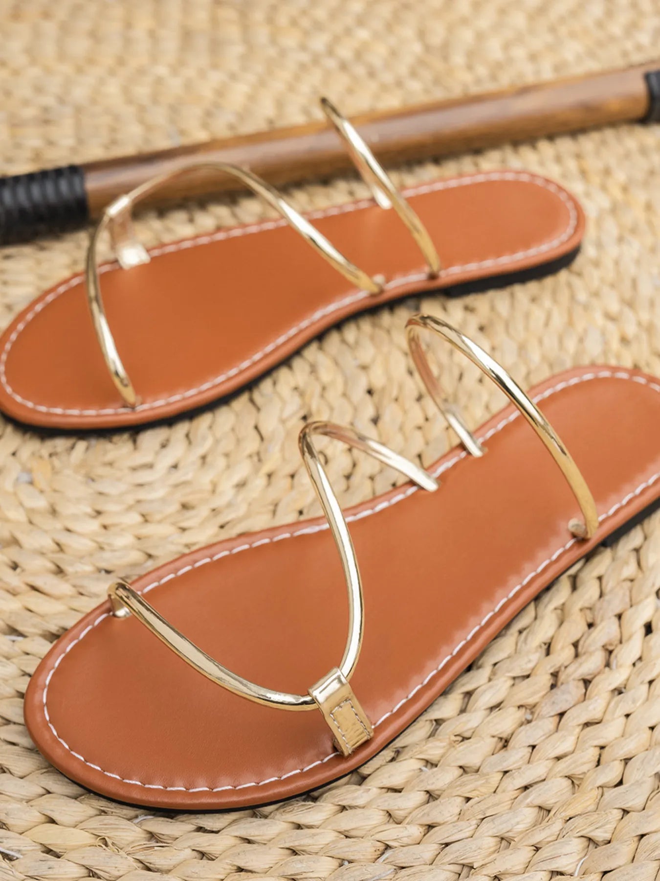 Strappy Leather Flat Sandals