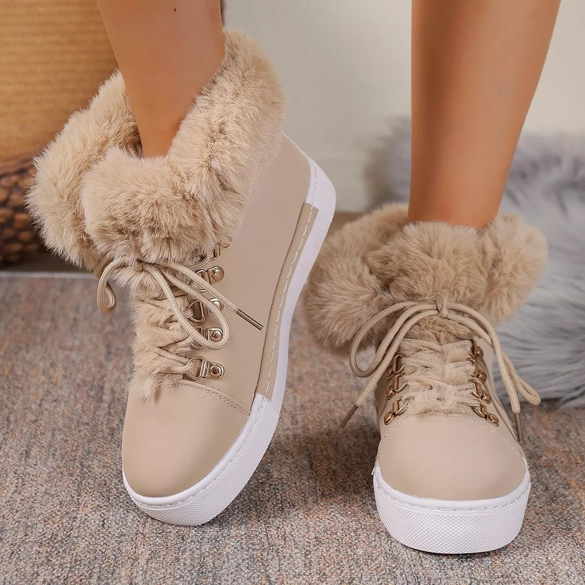 Round Toe Platform Boots