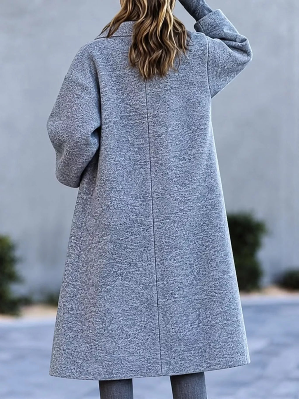 Full Size Lapel Collar One Button Coat Plus Size