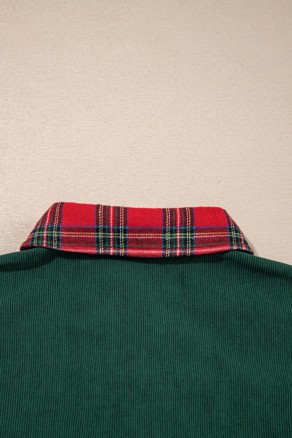 Blackish Green Plaid Pocket Button Long Sleeve Shift Shacket