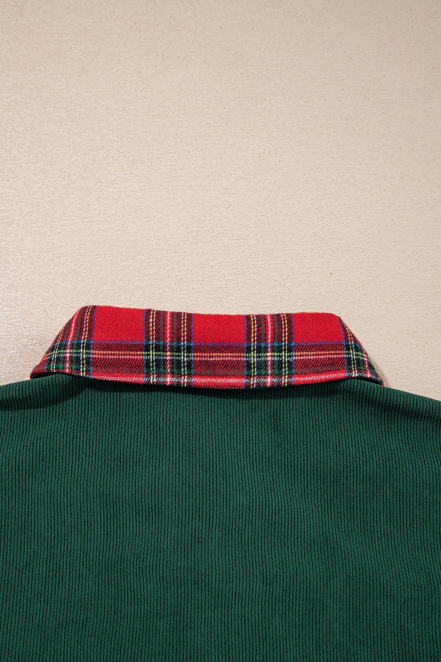 Blackish Green Plaid Pocket Button Long Sleeve Shift Shacket