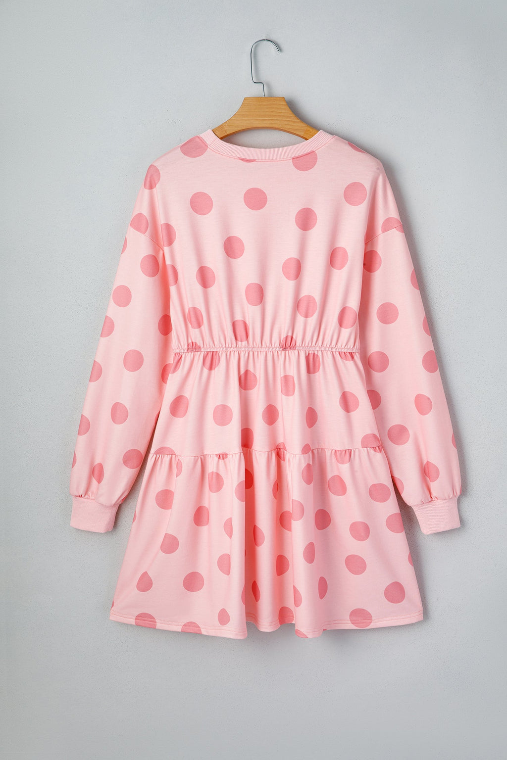 Polka Dot Long Sleeve Flared Mini Dress