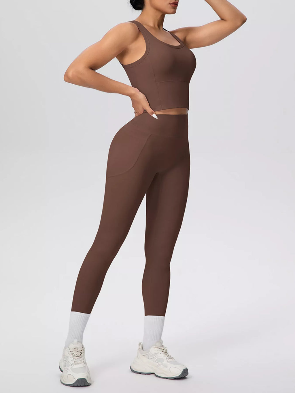 Scoop Neck Tank and High-Waisted Leggings Active Set
