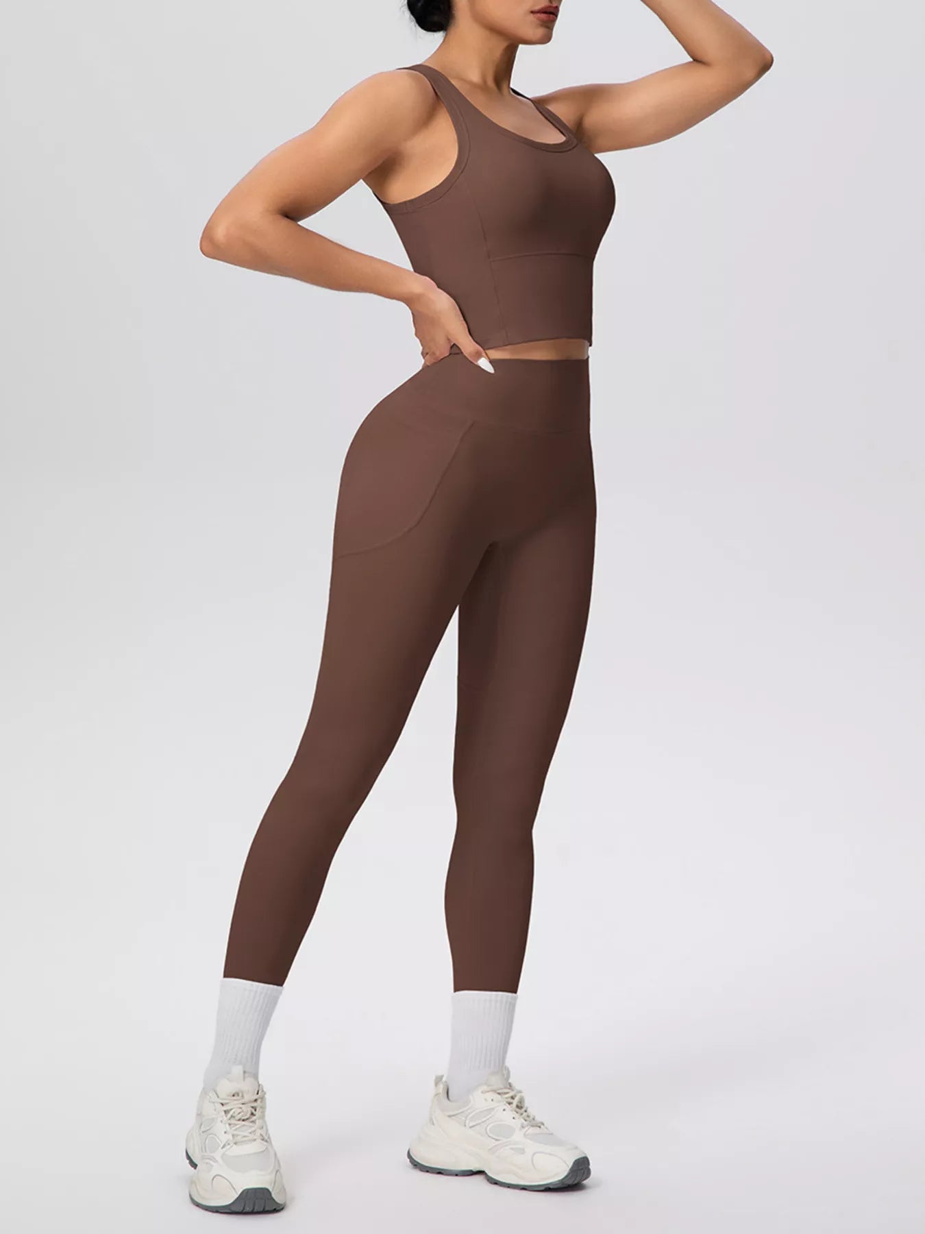 Scoop Neck Tank and High-Waisted Leggings Active Set