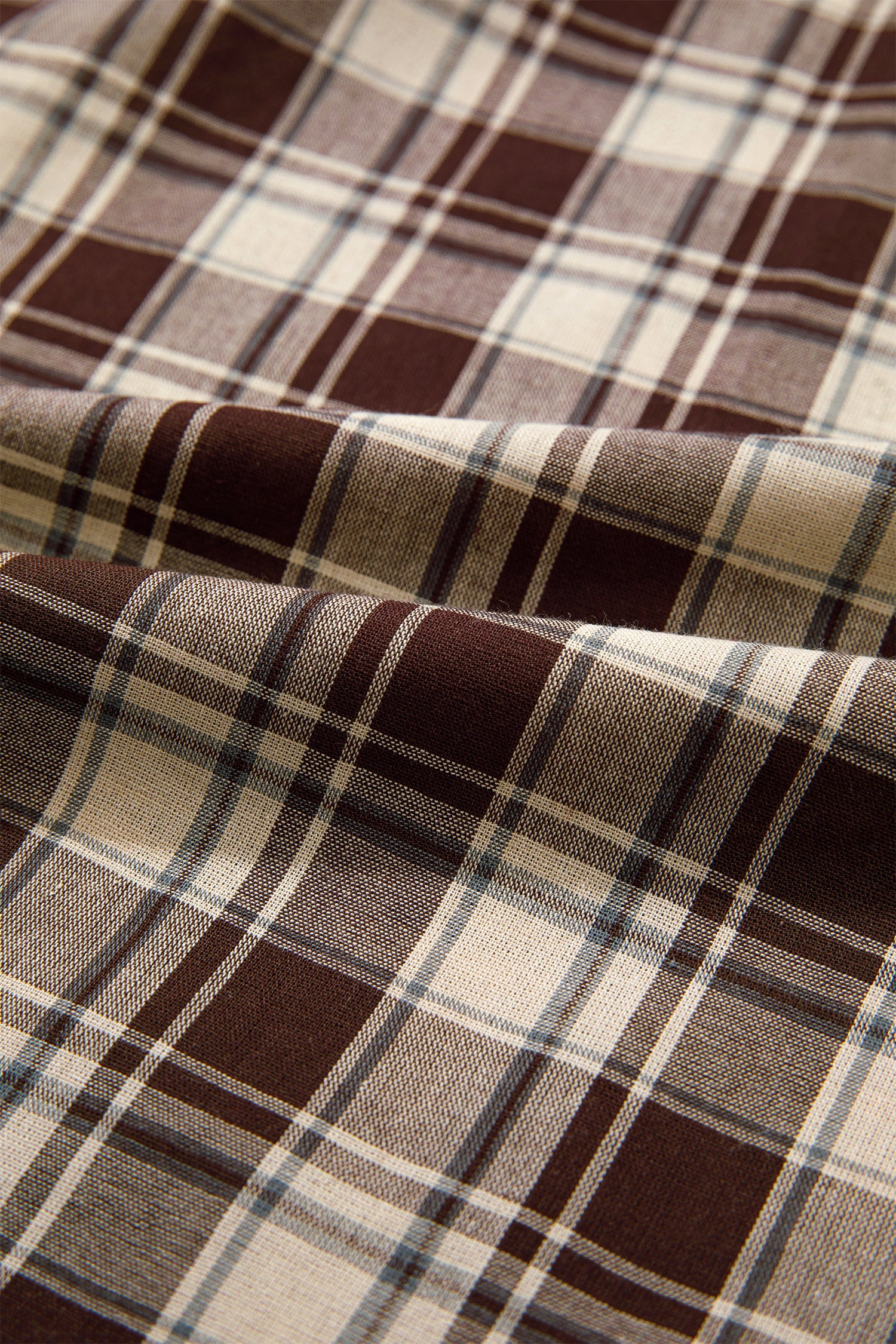 Brown Plaid Long Sleeve Short Shift Mini Dress