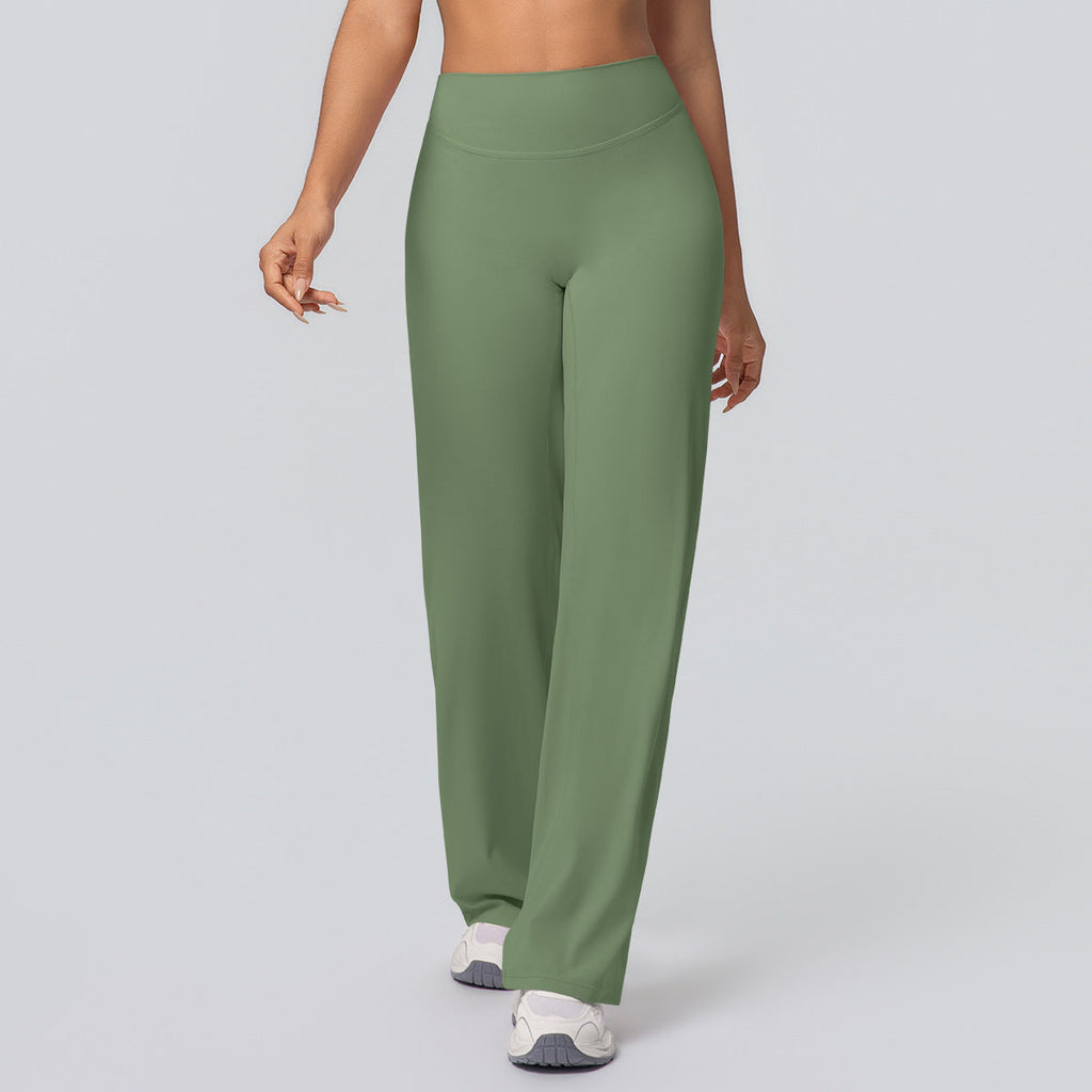 Casual High-waisted Loose-fit Solid-color Yoga Pants That Hug The Hips