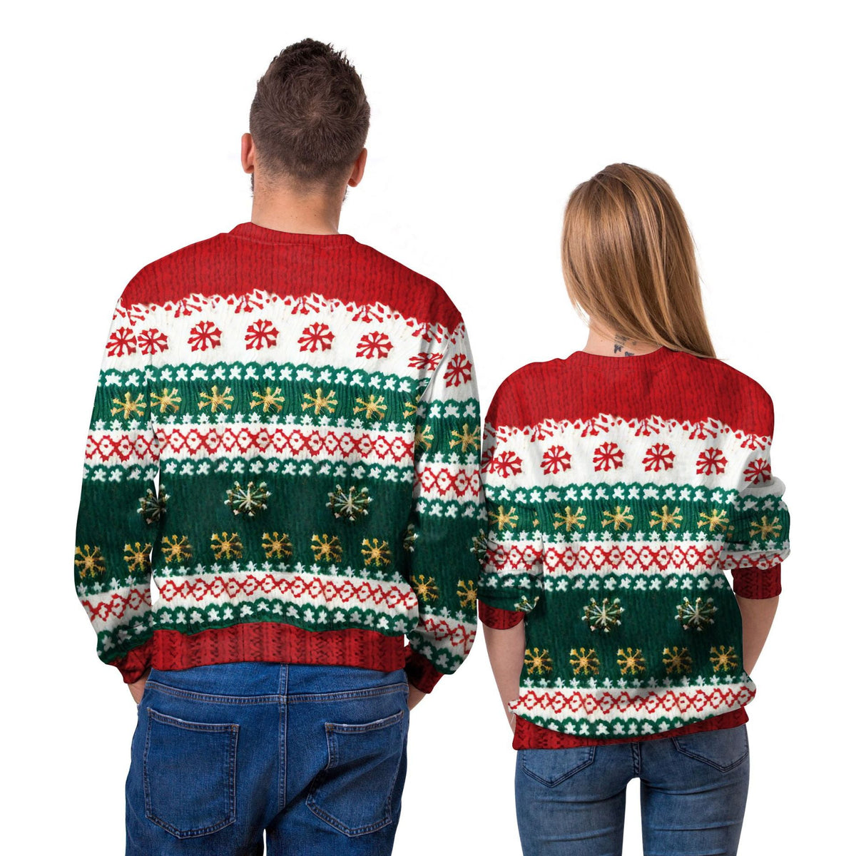 Christmas Clothing Foreign Trade Cross-border New Snowman Christmas Tree Sweater Pattern 3D Digital Printing Round Neck Sweater