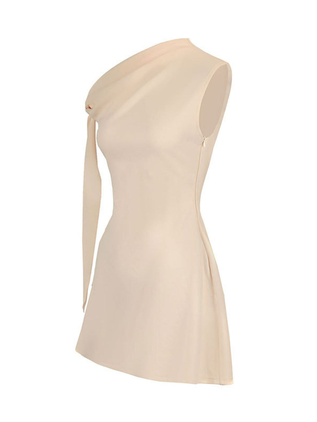 One-Shoulder Bowknot Mini Dress