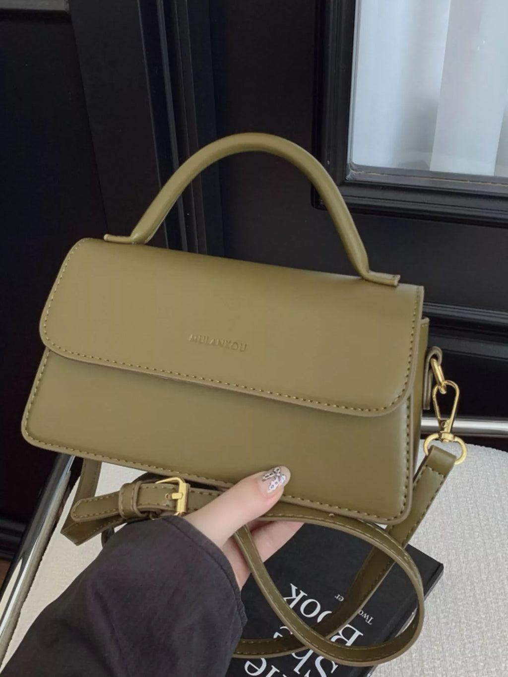 PU Leather Flap Crossbody Bag