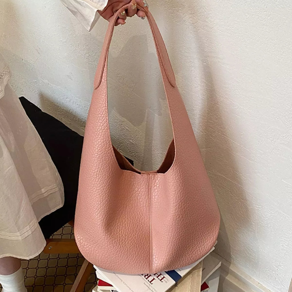 Textured Leather Shoulder Bag