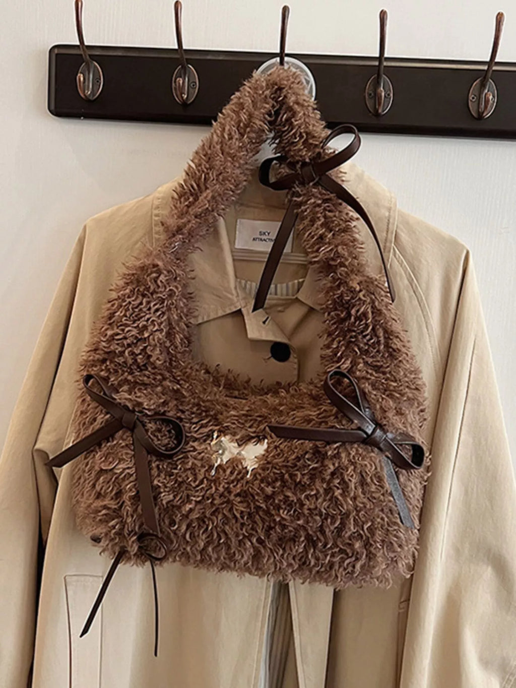 Fluffy Bow Shoulder Bag