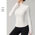 Women's Slimming Yoga Top With Stand-Up Collar - Lightweight Sports Cardigan For Fitness Gym Workout