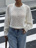 Crochet Knit Raglan Sleeve Sweater