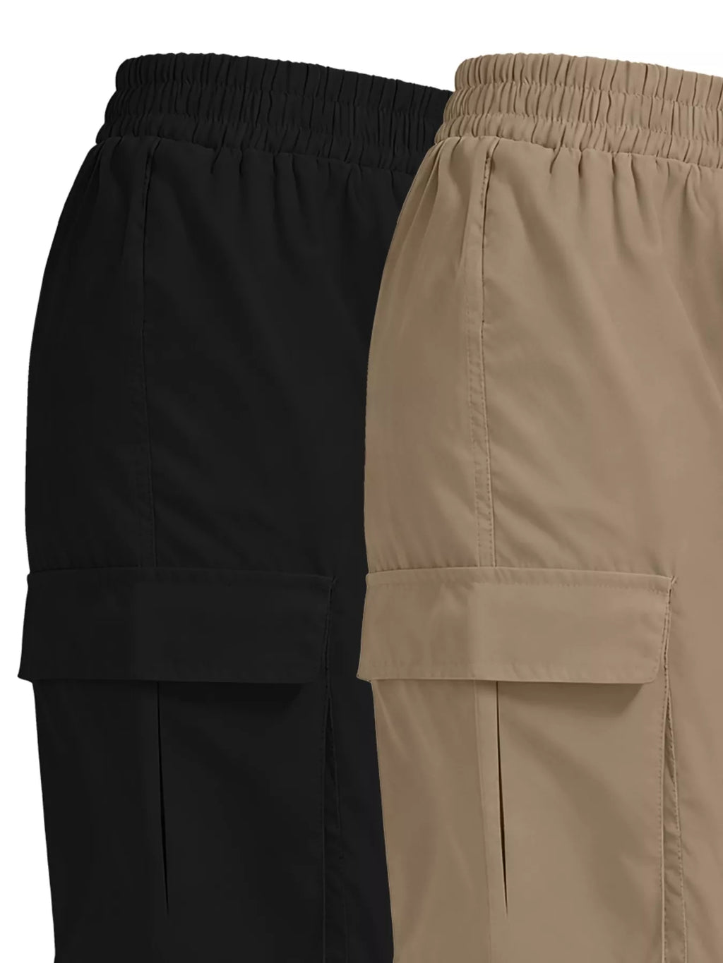 2 Piece Elastic Waist Cargo Pants