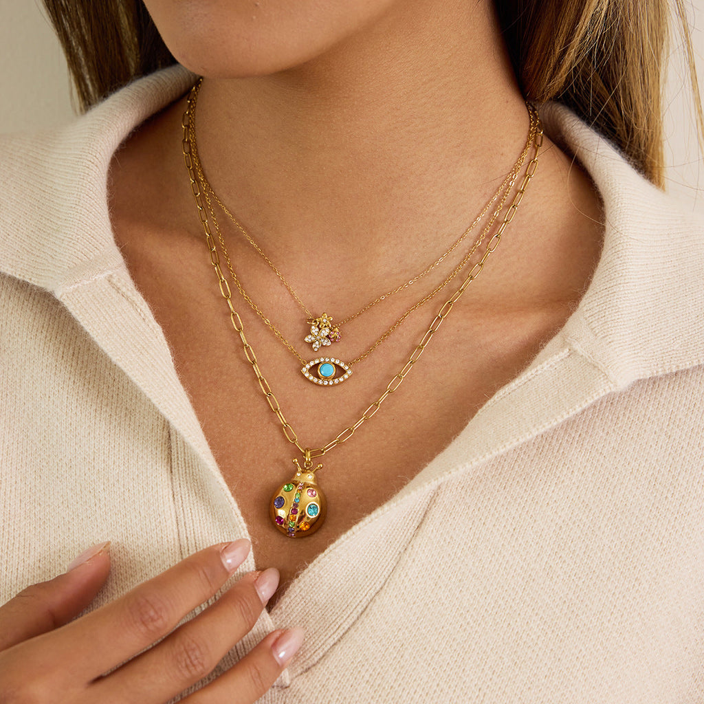 Zircon Ladybug Pendant Necklace Collection