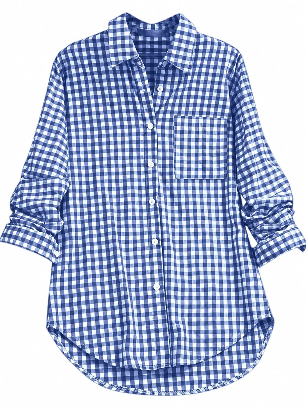 Plus Size Plaid Button-Down Long Sleeve Shirt