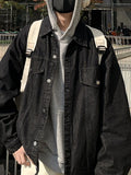 Men's Full Size Button Up Long Sleeve Denim Jacket Plus Size