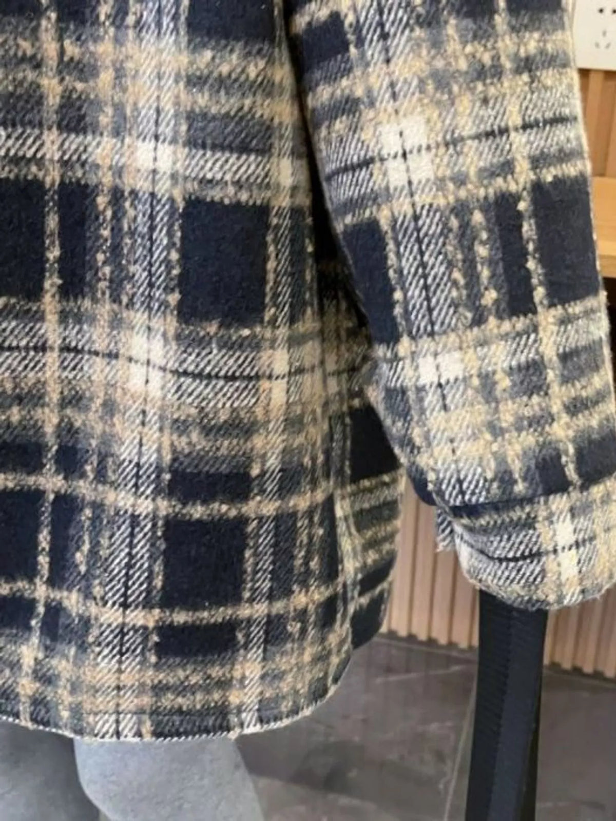 Plaid Button Up Hooded Shacket
