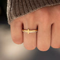 925 Sterling Silver Dainty Cross Stacking Ring