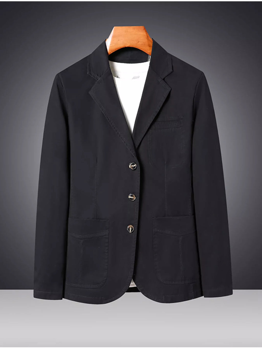 Men's Plus Size Lapel Collar Long Sleeve Blazer