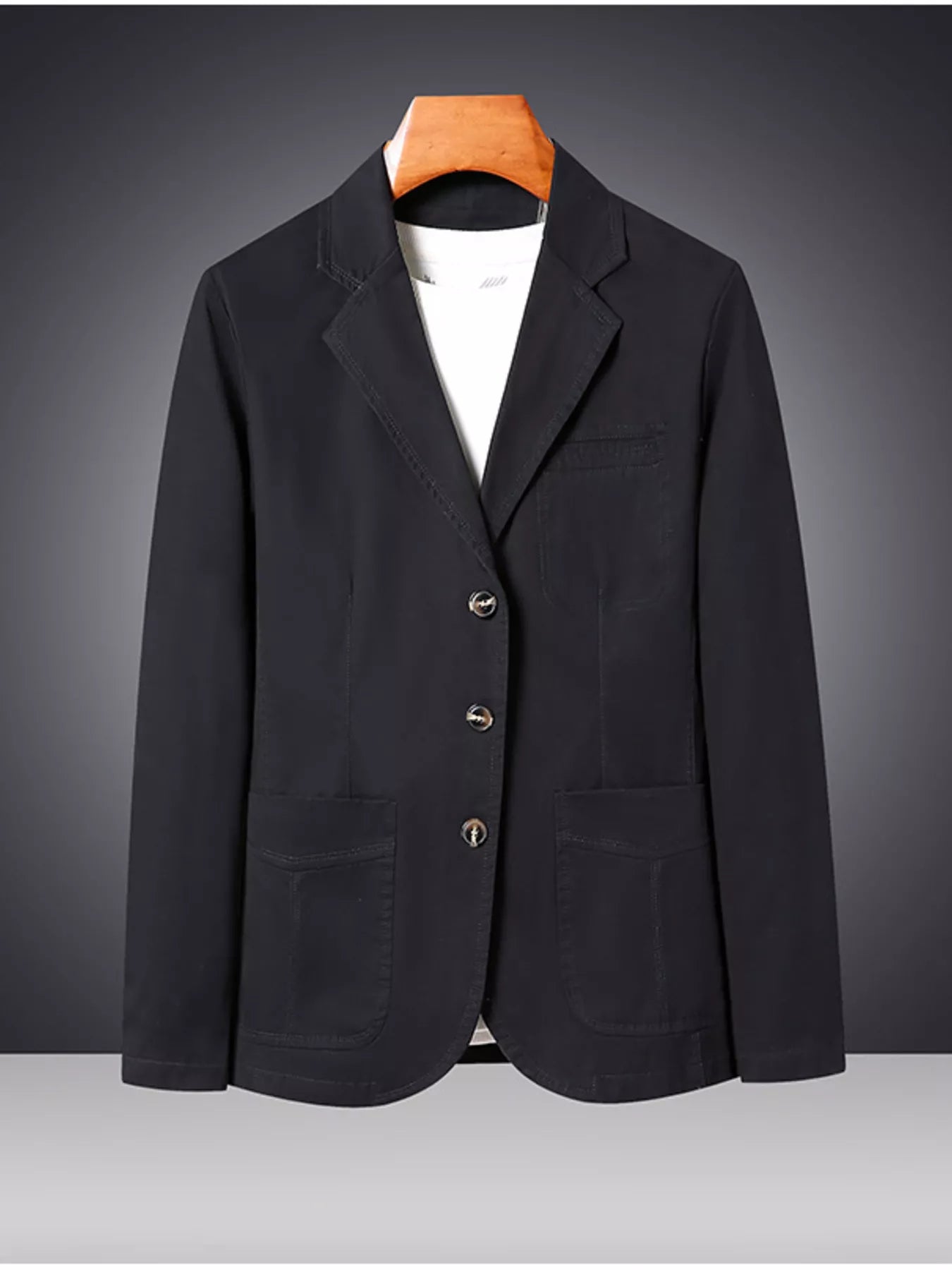 Men's Plus Size Lapel Collar Long Sleeve Blazer