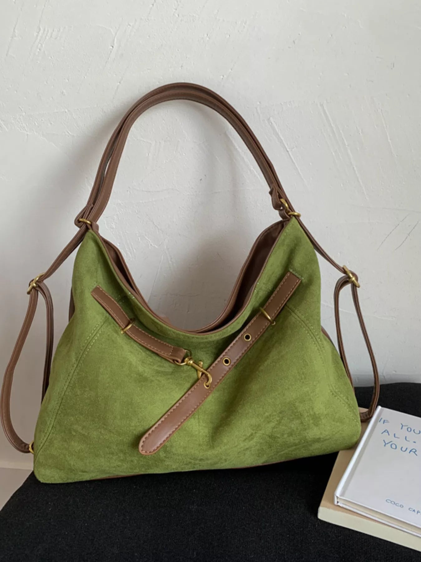 Adjustable Strap Handbag with Charm
