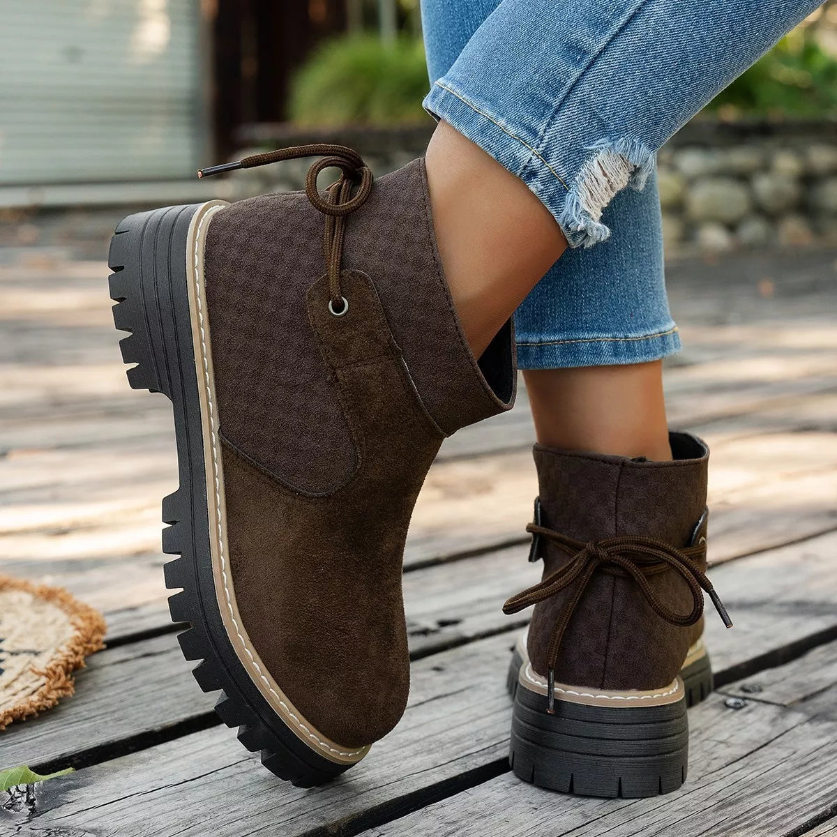 Round Toe Platform Boots
