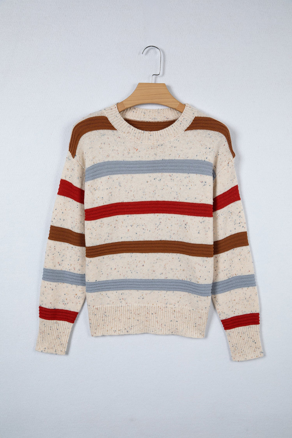 Stripe Drop Shoulder Exposed Seam Sweater