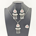 Vintage Bohemian Ethnic Long Tassel Jewelry Set - Retro Exotic Necklace Earrings Ring Set For Women