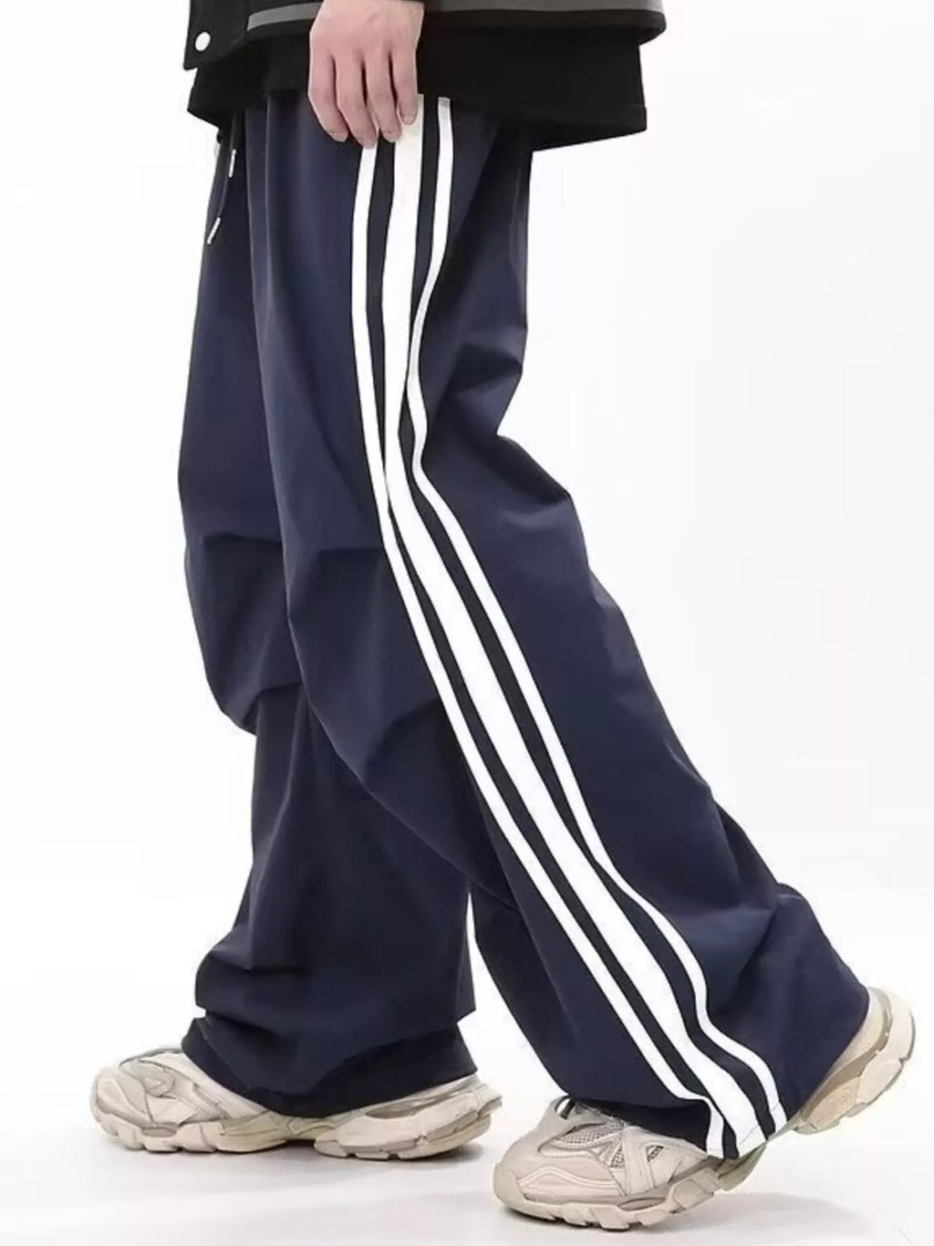 Men's Plus Size Wide Leg Striped Pants