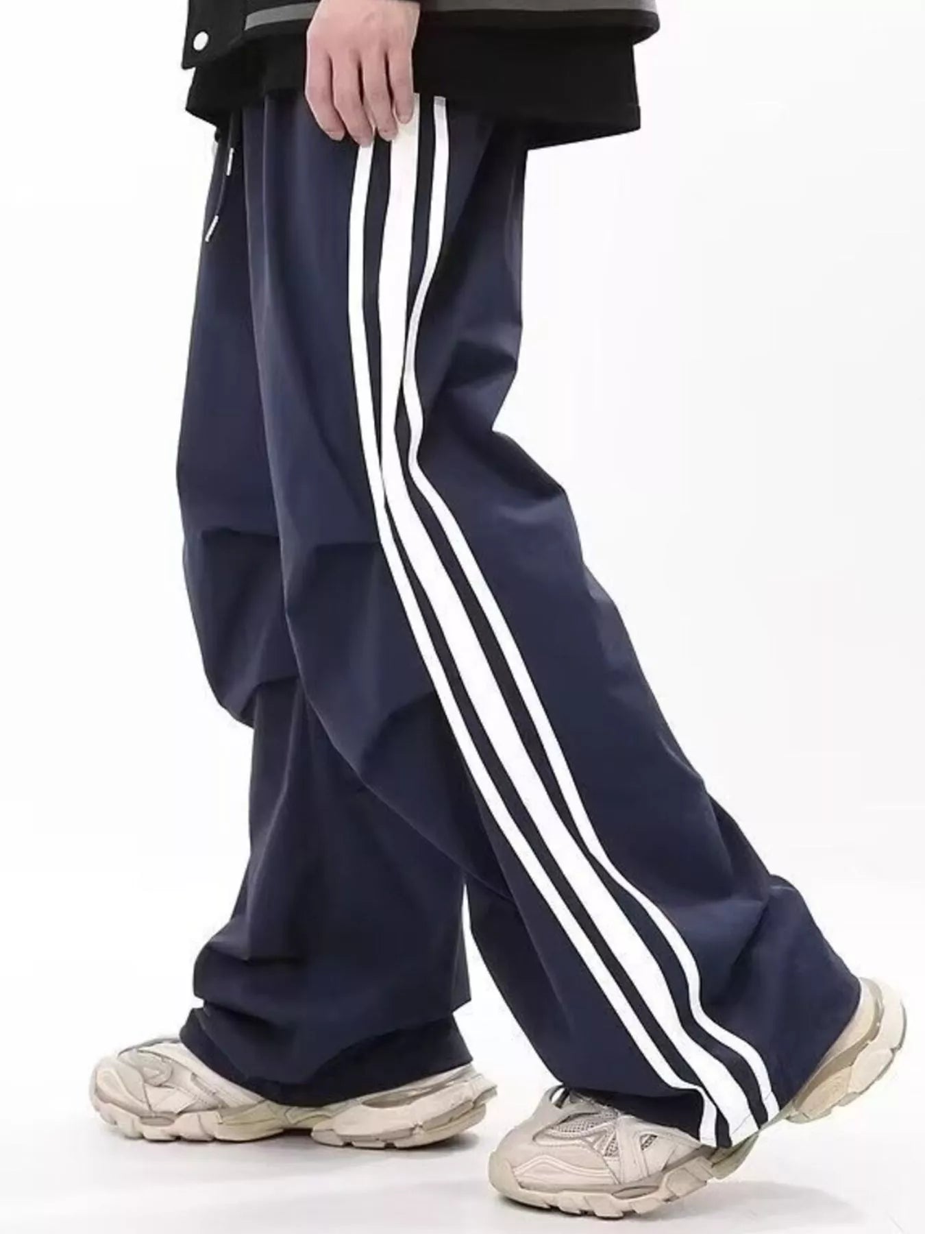 Men's Plus Size Wide Leg Striped Pants