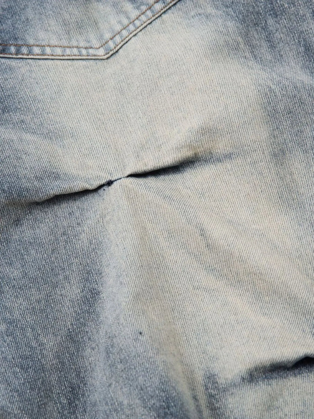 Men's Ruched Wide Leg Jeans