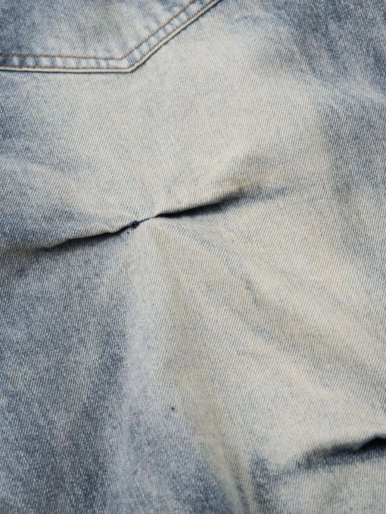 Men's Ruched Wide Leg Jeans