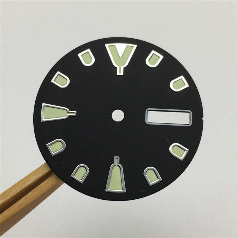 Seiko-modified Watch Dial With Luminous Numerals