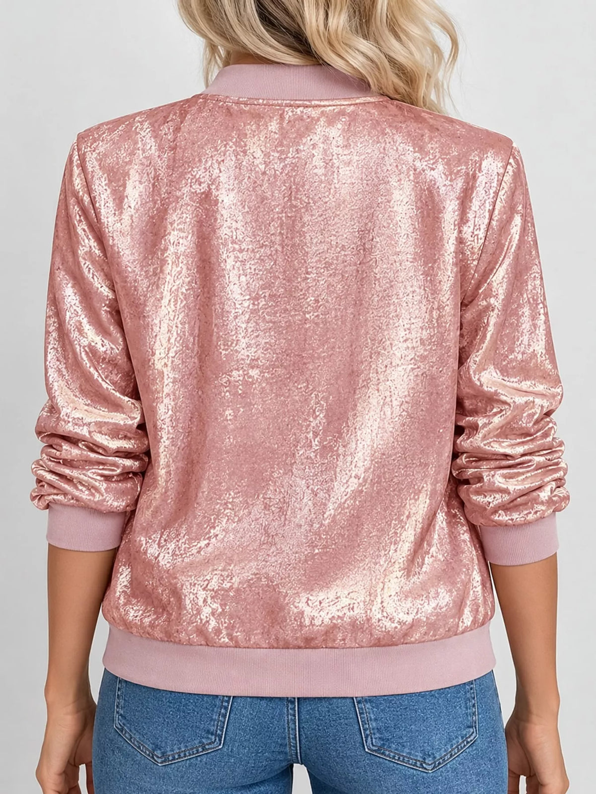 Full Size Zip Up Long Sleeve Jacket Plus Size