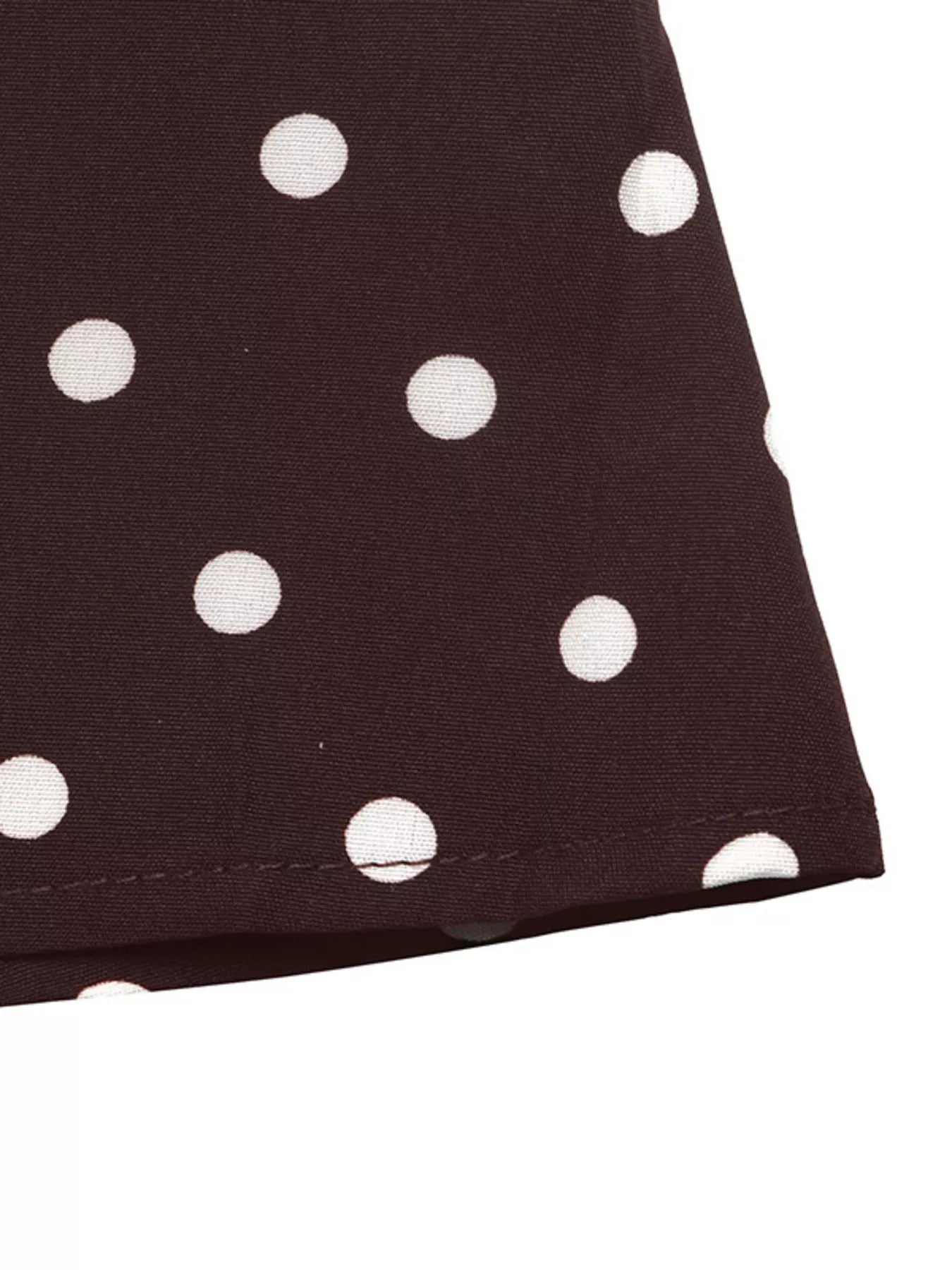 Polka Dot Flare Sleeve Tie Neck Dress