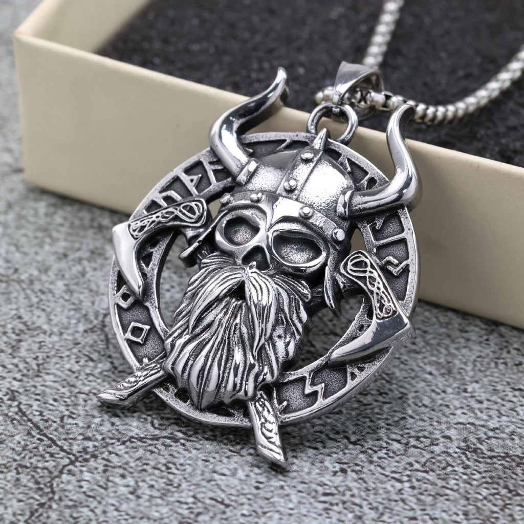 Vintage Stainless Steel Viking Mens Pendant