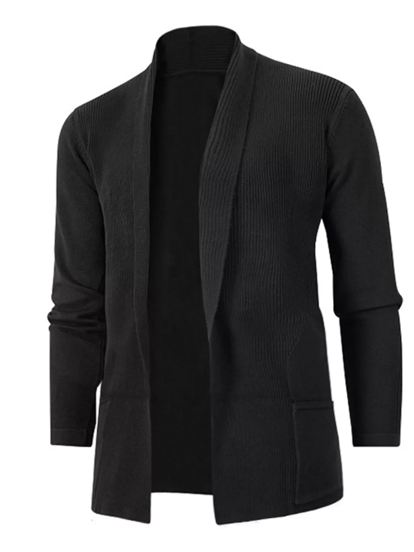 Men's Plus Size Long Sleeve Open Front Cardigan