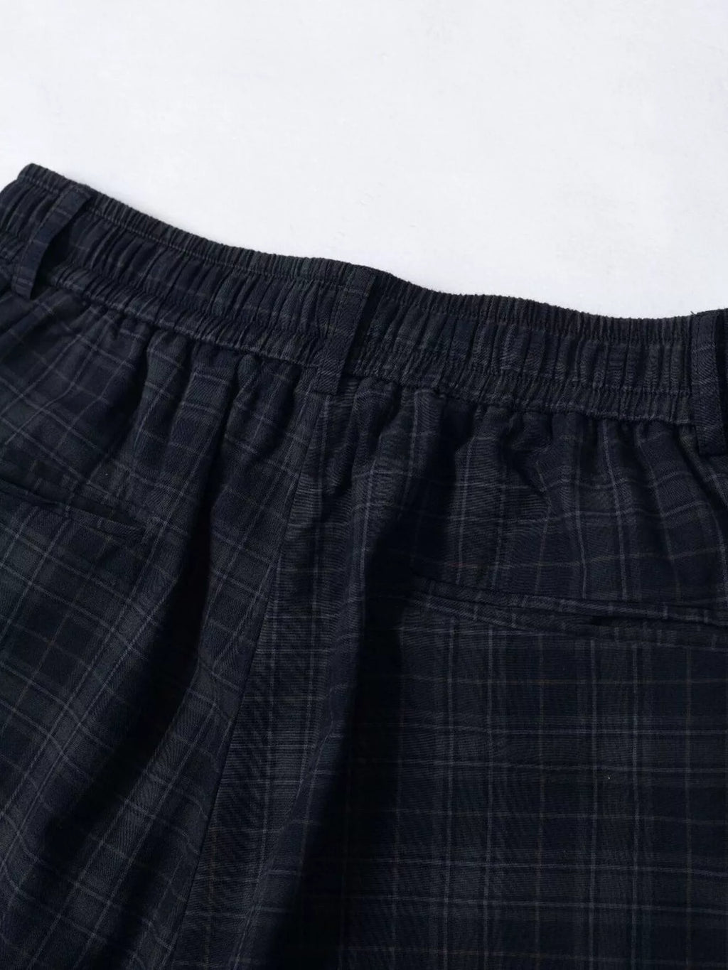 Men's Plaid Wide-Leg Drawstring Shorts