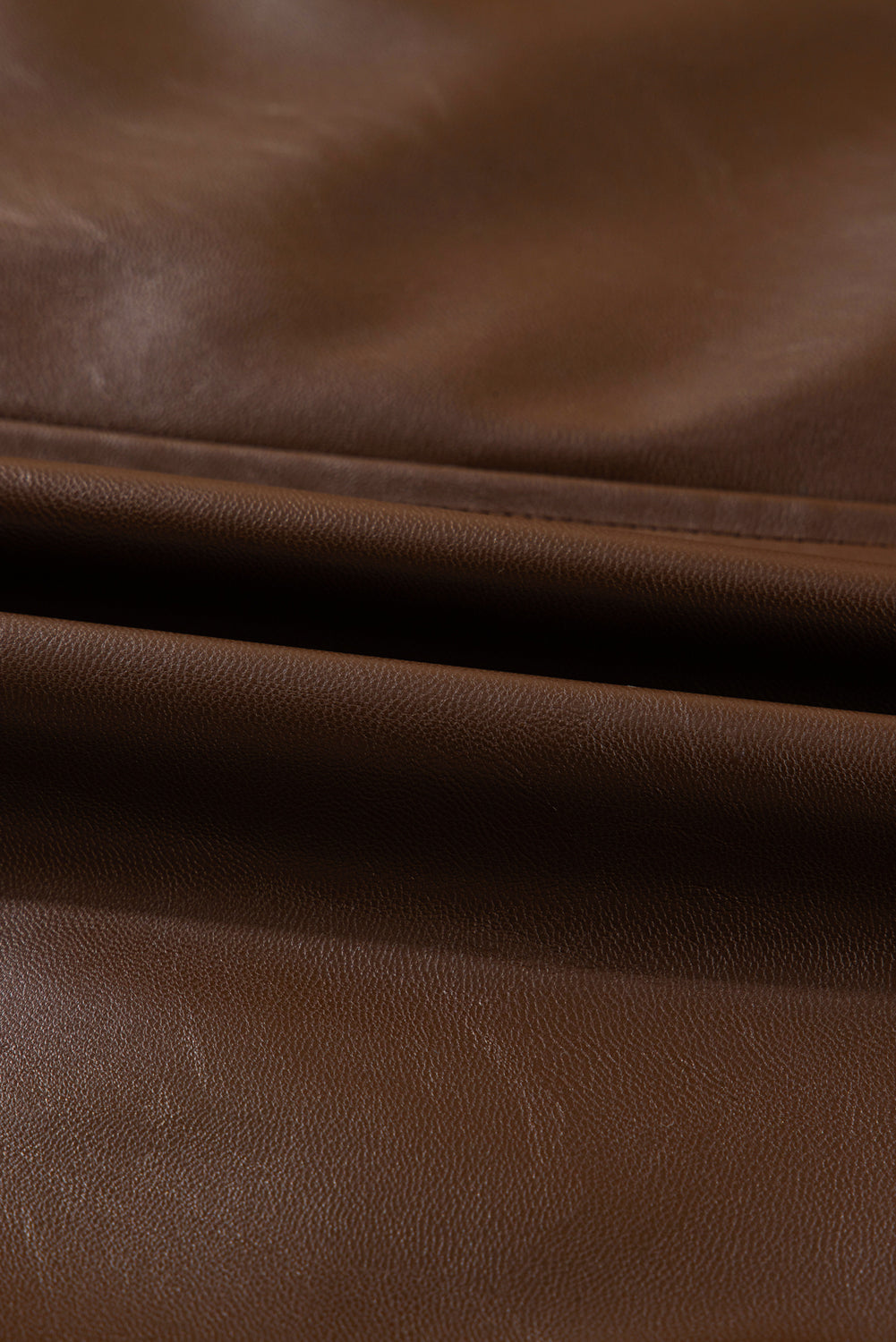 Leather Drawstring Hem Pocketed Jacket