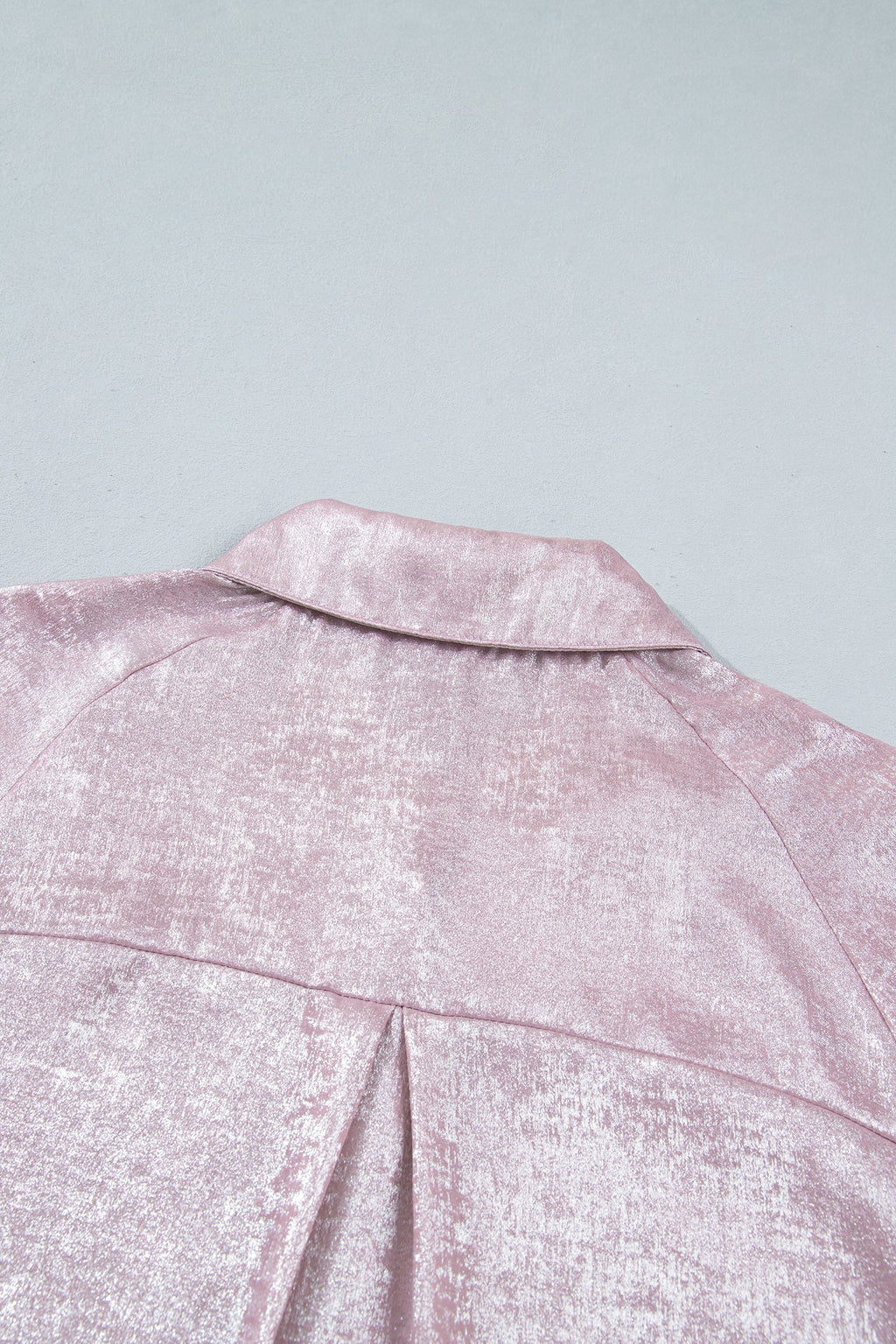 Delicacy Long Sleeve Button Front Ruffle Cuffs Back Paneling Shirt