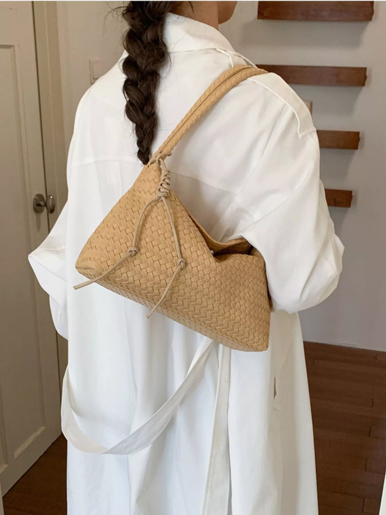 Woven Leather Shoulder Bag