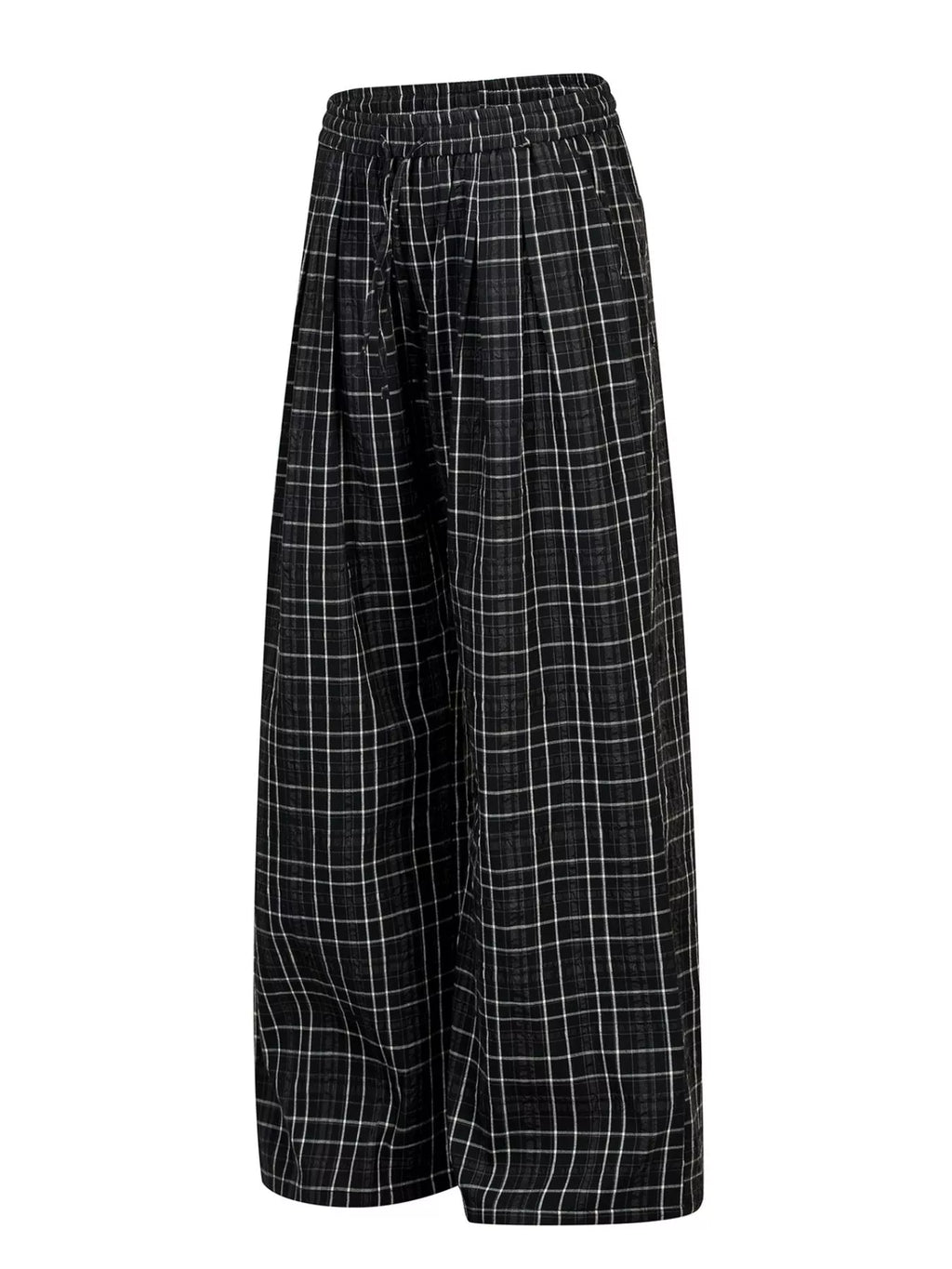 Men's Plaid Wide-Leg Pants