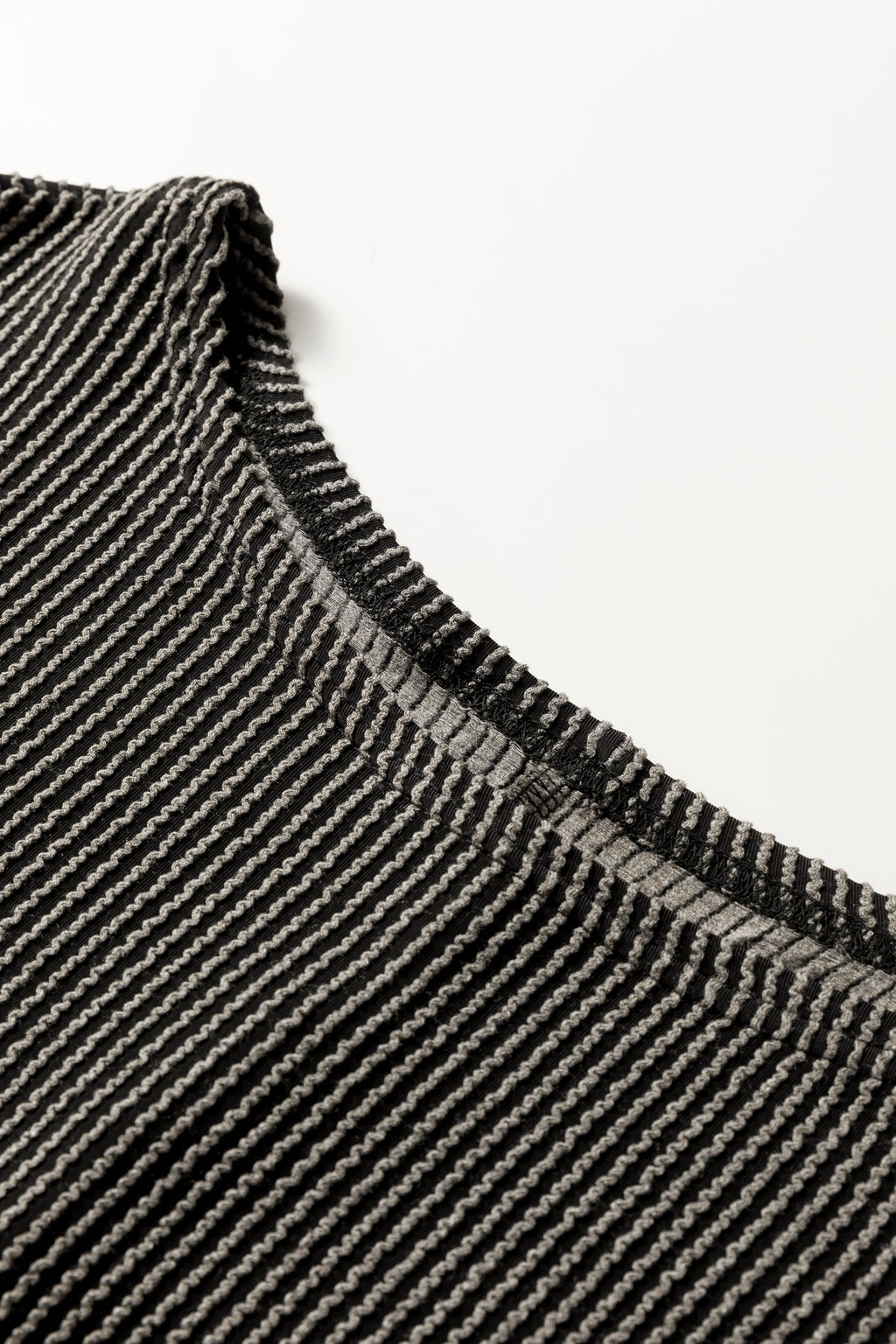 Carbon Grey Twisted Ribbed Dolman Long Sleeve Top